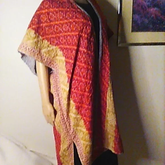 Kantha "Free Spirit" Long Kimono Reversible XL & Under Peacocks Handmade New - Picture 12 of 16